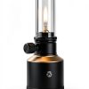 Camping Moon Gas Lantern Refillable Canister Black Wood Case-4