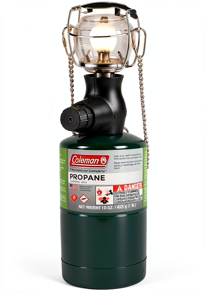 Coleman Propane Lantern in use during a nighttime camping scene